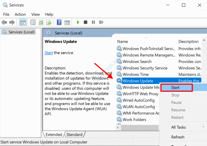 windows_update_start كيفية إصلاح خطأ تحديث Windows 10 0x80240061