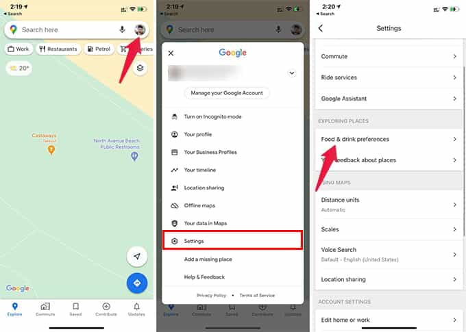 Choose-Dietary-Preferences-in-Google-Maps-on-iPhone-and-Android كيفية استخدام Google Maps للبحث عن مطاعم نباتية وخالية من الغلوتين في أي مكان