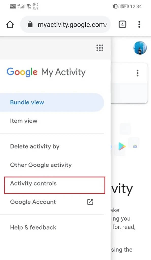 Click-on-the-Activity-Control-option-595x1024-1 كيفية إضافة بطاقة الأشخاص الخاصة بك على Google Search