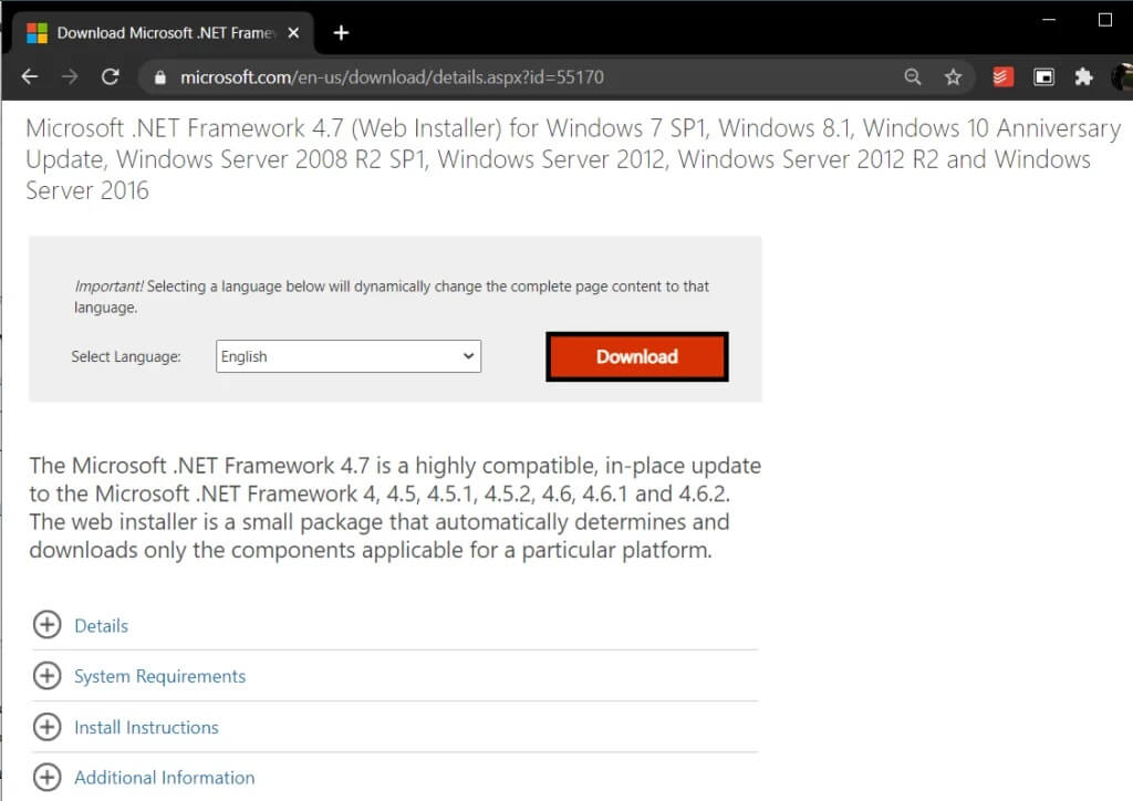Click-on-the-red-Download-button-1024x724-1 إصلاح عدم تنزيل تحديثات Windows 7