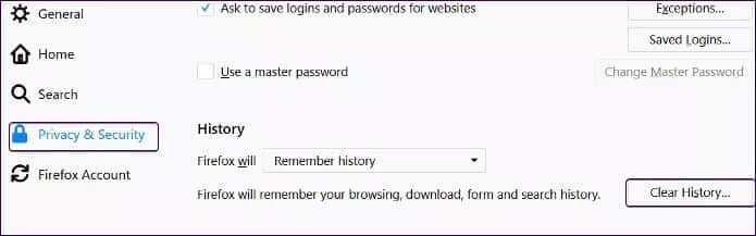 Firefox-Quantum-Select-Clear-History-1_4d470f76dc99e18ad75087b1b8410ea9 كيفية إصلاح عدم عمل مقاطع فيديو Facebook بشكل صحيح على Firefox Quantum
