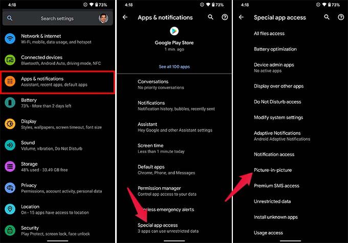 Go-to-Picture-in-Picture-Settings-on-Android كيفية مشاهدة Netflix في ميزة Picture In Picture على iPhone و Android