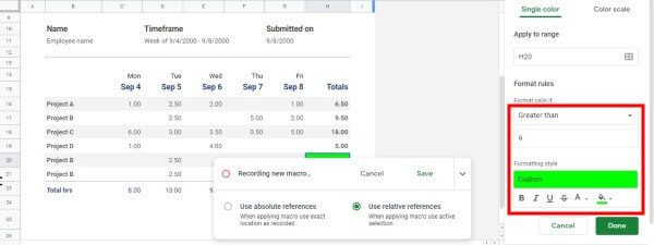 Google-sheets-conditional-format كيفية أتمتة المهام في Google Sheets باستخدام وحدات Macros