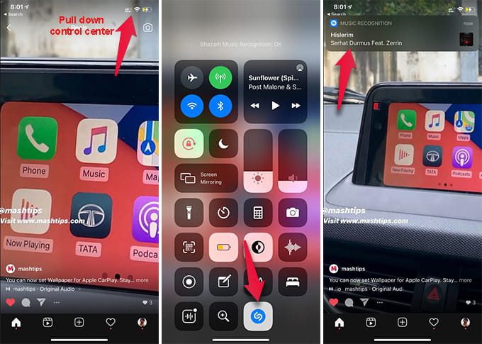 Identify-Songs-from-Any-App-on-iPhone كيفية التعرف بسرعة على تشغيل الأغاني في أي تطبيق على iPhone