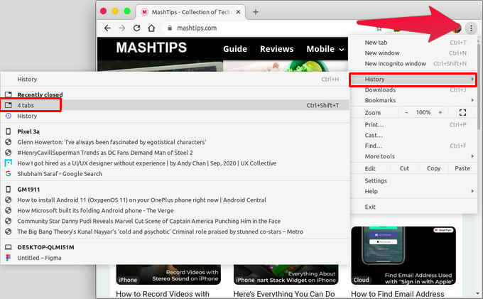 Reopen-multiple-tabs-Chrome أفضل 10 نصائح حول علامة تبويب Chrome لتكون أكثر إنتاجية