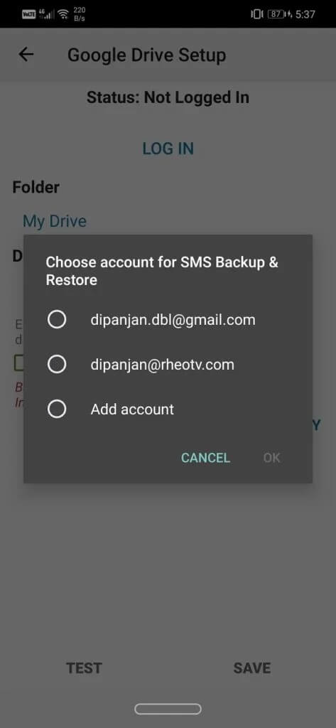 Select-the-Google-Drive-account-that-is-linked-to-your-smartphone-473x1024-1 كيفية عمل نسخة احتياطية من الرسائل النصية واستعادتها على Android