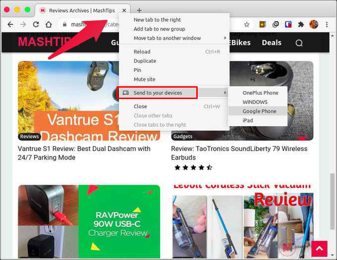 Sent-Tabs-from-PC-to-Phone أفضل 10 نصائح حول علامة تبويب Chrome لتكون أكثر إنتاجية