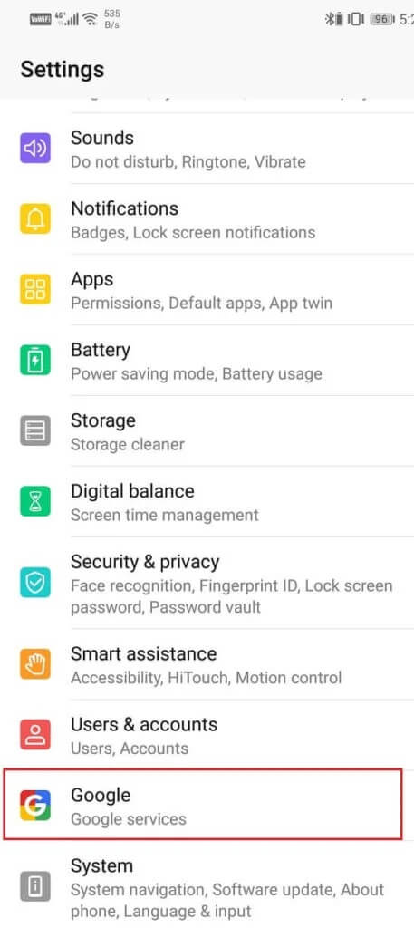 Tap-on-the-Google-option-457x1024-2 كيفية عمل نسخة احتياطية من الرسائل النصية واستعادتها على Android