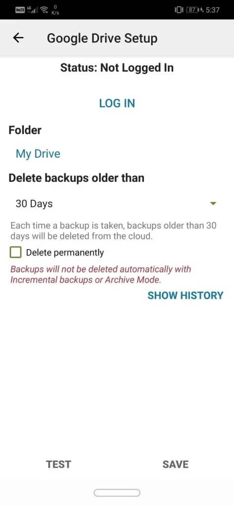 Tap-on-the-login-button-to-connect-your-Google-Drive-to-this-app-473x1024-1 كيفية عمل نسخة احتياطية من الرسائل النصية واستعادتها على Android