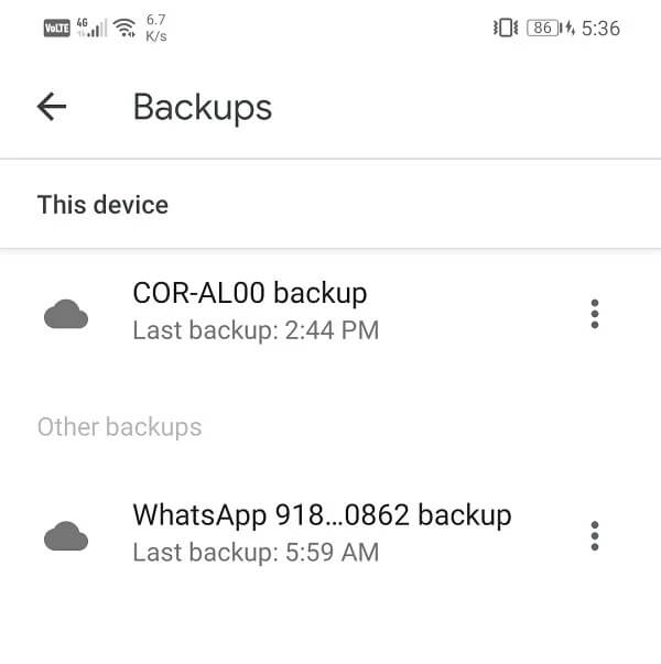 Tap-on-your-devices-name-to-see-the-items-that-are-currently-being-backed-up كيفية عمل نسخة احتياطية من الرسائل النصية واستعادتها على Android