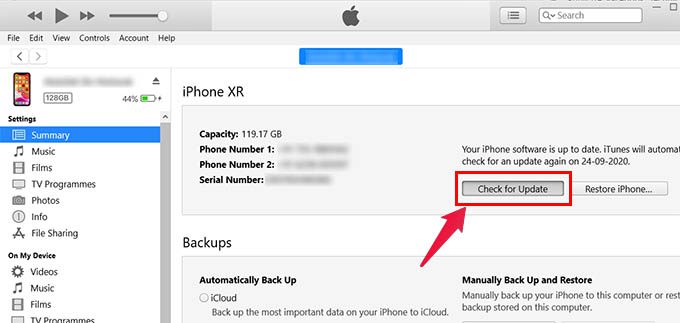 Update-iPhone-without-WiFi-using-iTunes-on-Windows كيفية تحديث iPhone بدون WiFi باستخدام البيانات الخلوية