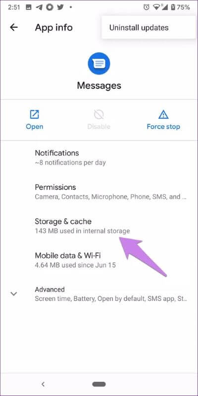 android-messages-app-crashing-12_40dd5eab97016030a3870d712fd9ef0f أفضل 9 إصلاحات لمشكلة تعطل رسائل Android