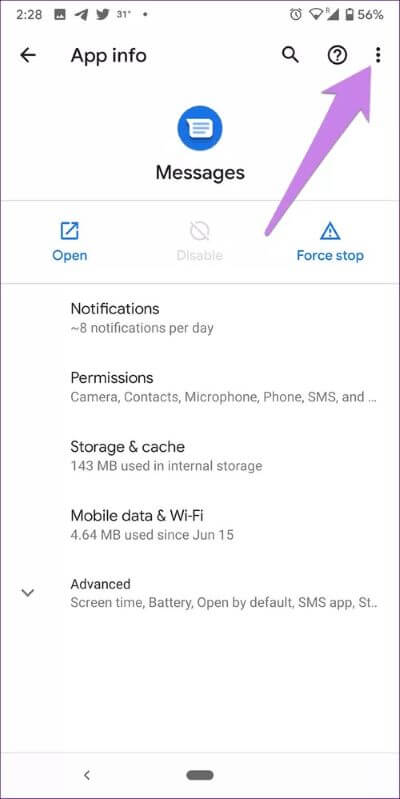 android-messages-app-crashing-7_40dd5eab97016030a3870d712fd9ef0f أفضل 9 إصلاحات لمشكلة تعطل رسائل Android
