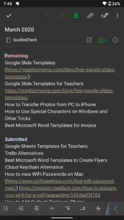 evernote-editing_40dd5eab97016030a3870d712fd9ef0f Samsung Notes مقابل Evernote: ما هو تطبيق تدوين الملاحظات الأفضل على هواتف Galaxy