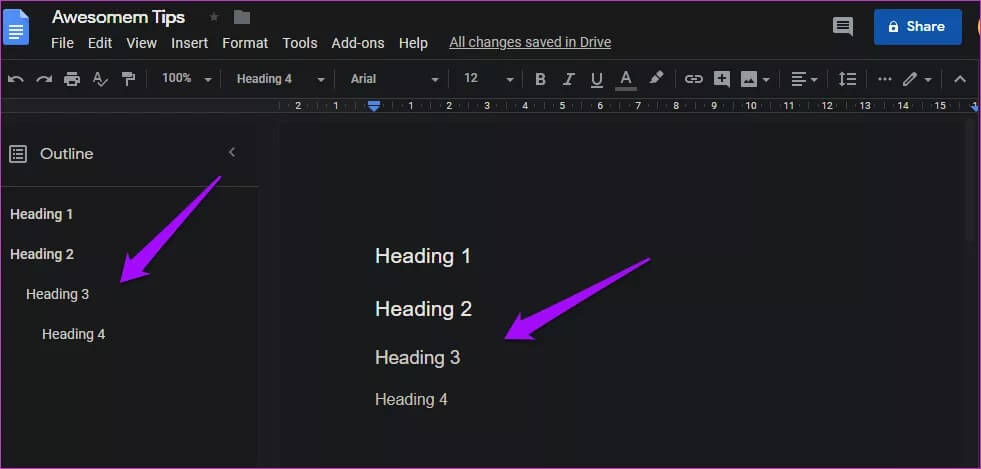 google-docs-tips-and-tricks-2_4d470f76dc99e18ad75087b1b8410ea9 أفضل 7 نصائح وحيل لمحرر Google Docs لاستخدامه كالمحترفين