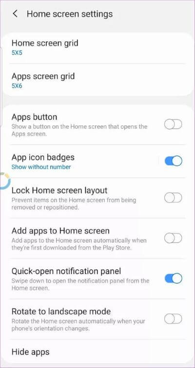 home-screen-settings_40dd5eab97016030a3870d712fd9ef0f Samsung One UI مقابل Nova Launcher: ما هو المشغل الأفضل لك