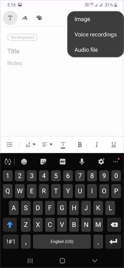 notes-add-text_40dd5eab97016030a3870d712fd9ef0f Samsung Notes مقابل Evernote: ما هو تطبيق تدوين الملاحظات الأفضل على هواتف Galaxy