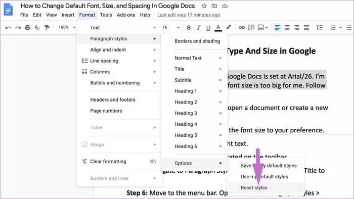 reset-style_935adec67b324b146ff212ec4c69054f كيفية تغيير الخط الافتراضي والحجم والتباعد في Google DocsGoogle Docs