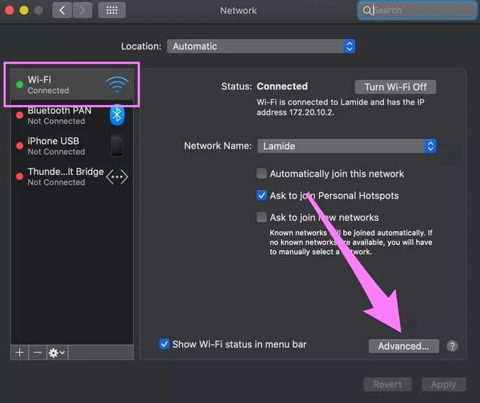 reset-wi-fi-settings-network-stack-mac-10_935adec67b324b146ff212ec4c69054f كيفية استكشاف الأخطاء وإصلاحها وإعادة تعيين إعدادات Wi-Fi على جهاز Mac