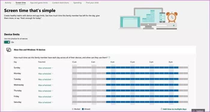 screen-time_935adec67b324b146ff212ec4c69054f دليل كامل لإعداد واستخدام Family Safety من Microsof