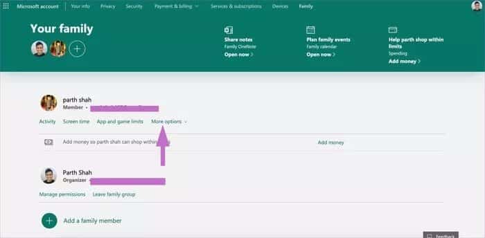 select-more-option_935adec67b324b146ff212ec4c69054f دليل كامل لإعداد واستخدام Family Safety من Microsof