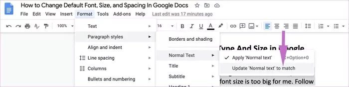 كيفية تغيير الخط الافتراضي والحجم والتباعد في Google DocsGoogle Docs - %categories