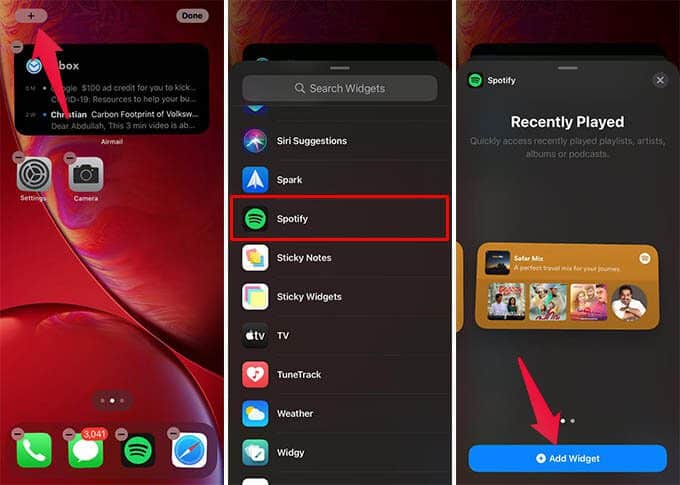 Add-Spotify-Widget-on-iPhone-Home-Screen كيفية الحصول على Spotify Widget على شاشة iPhone الرئيسية