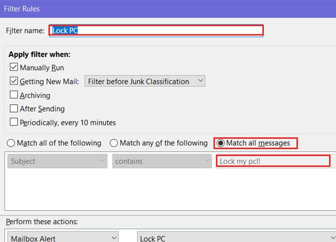 Add-Thunderbird-Message-Filter-Rules كيفية قفل جهاز الكمبيوتر Windows 10 عن بُعد من أي مكان