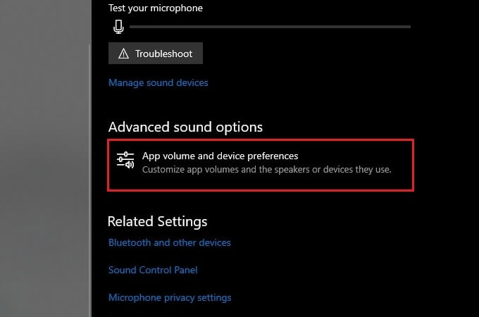 App-Volume-and-Device-Preferences كيفية إصلاح عدم عمل الميكروفون على Zoom و Google Meet
