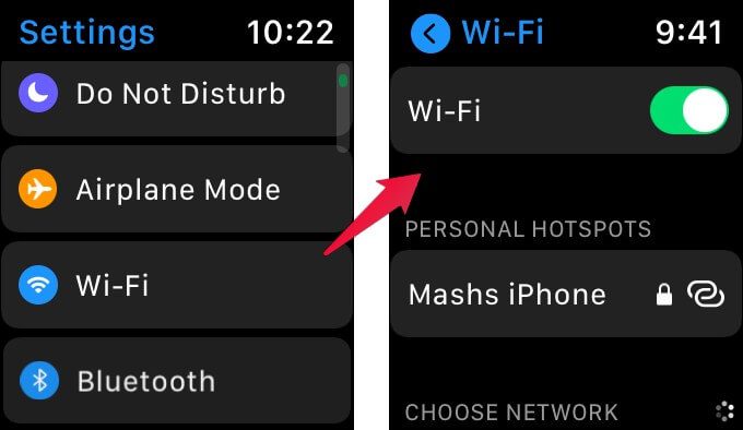 Apple-Watch-WiFi-Connection كيفية إجبار Apple Watch على المزامنة مع iPhone