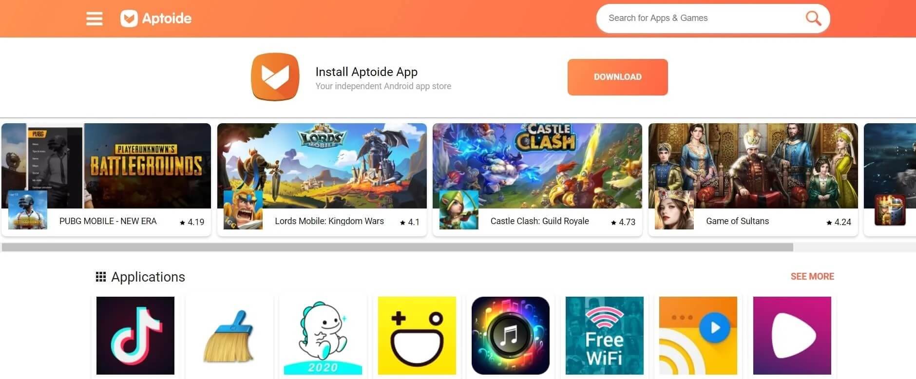 Aptoide أفضل 15 بديل لمتجر Google Play Store (في 2021)