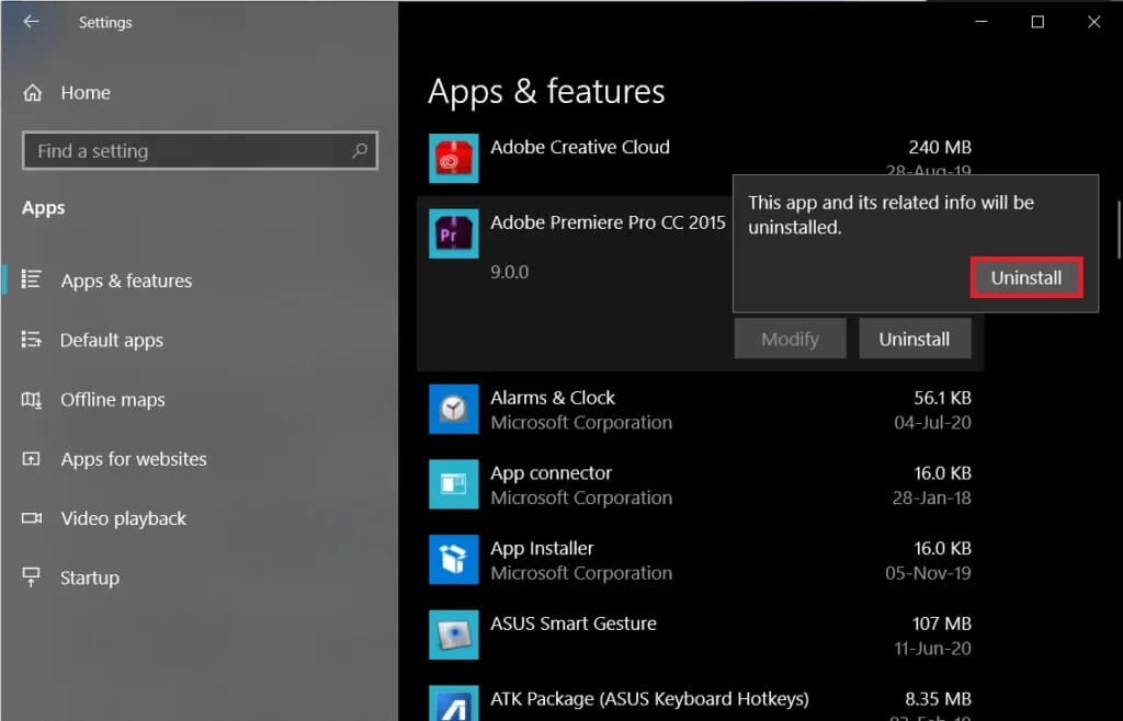 Click-Uninstall-again-on-the-‘This-app-and-its-related-info-will-be-deleted-pop-up-1024x658-1 كيفية تحرير مساحة ذاكرة الوصول العشوائي المنخفضة على Windows 10؟