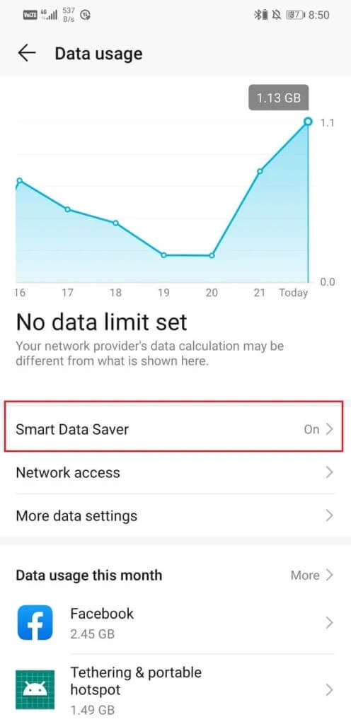 Click-on-Smart-Data-Saver-496x1024-2 كيفية زيادة سرعة الإنترنت على هاتف Android الخاص بك