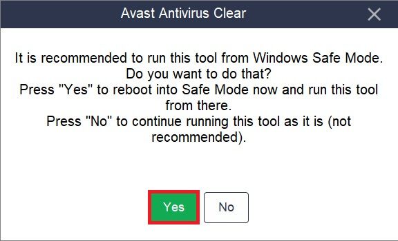 Click-on-Yes-to-boot-into-Safe-Mode 5 طرق لإلغاء تثبيت Avast Antivirus تمامًا في Windows 10