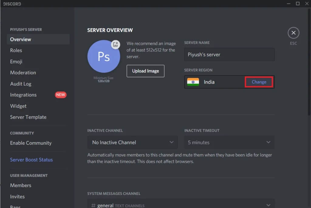 Click-on-the-Change-button-next-to-the-current-server-region-1024x685-1 إليك طرق لإصلاح لا يمكن سماع الناس على Discord