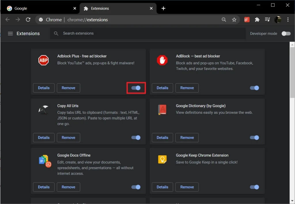 Click-on-the-toggle-switch-next-to-an-extension-to-turn-it-off-1-1024x708-2 إصلاح صفحة Facebook الرئيسية لا يتم تحميلها بشكل صحيح