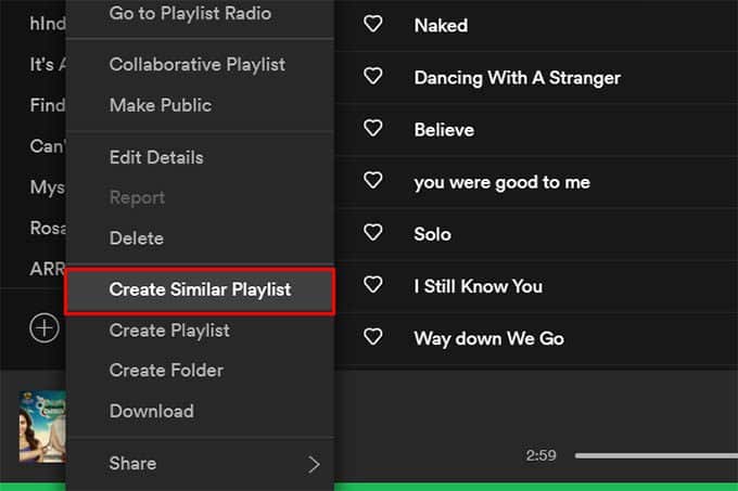 Create-Similar-Playlist-Spotify- كيفية تكرار قائمة تشغيل شخص آخر على Spotify