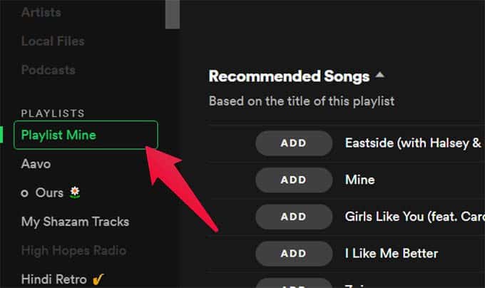 Drag-and-Drop-Songs-to-Playlist-Spotify-Desktop-App كيفية تكرار قائمة تشغيل شخص آخر على Spotify