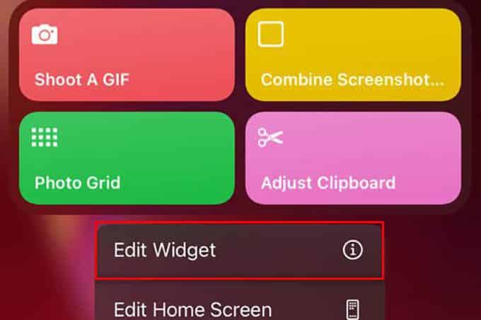Edit-Shortcuts-Widget-on-iPhone كيفية إضافة اختصارات Siri إلى شاشة iPhone الرئيسية