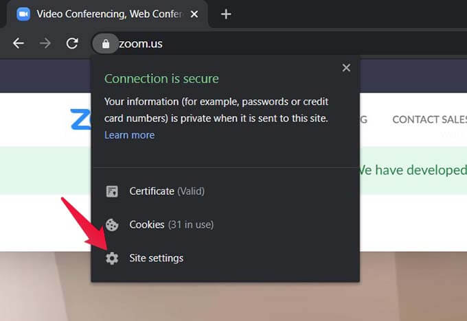 Google-Meet-and-Zoom-Site-Settings-on-Chrome كيفية إصلاح عدم عمل الميكروفون على Zoom و Google Meet