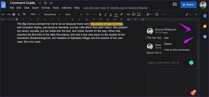 دليل كامل لإضافة التعليقات وإدارتها في محرر Google Docs - %categories