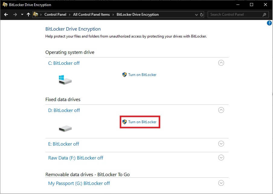 How-to-Enable-and-Set-Up-BitLocker-Encryption-on-Windows-10 كيفية تمكين وإعداد تشفير BitLocker على نظام التشغيل Windows 10