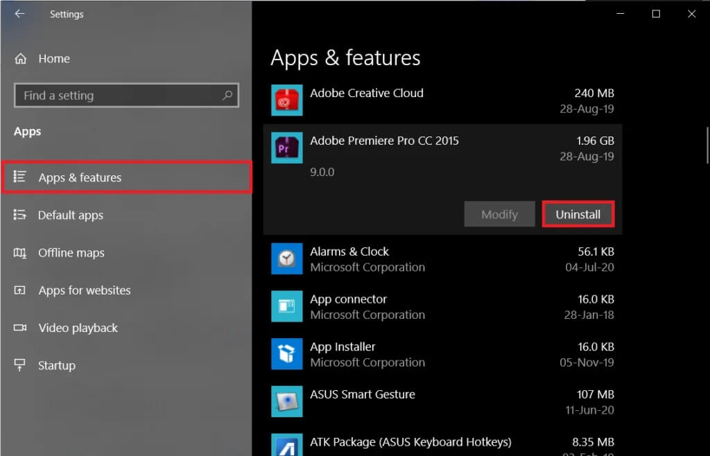 Make-sure-you-are-on-the-Apps-Features-settings-page-and-then-select-Uninstall-1024x658-1 كيفية تحرير مساحة ذاكرة الوصول العشوائي المنخفضة على Windows 10؟