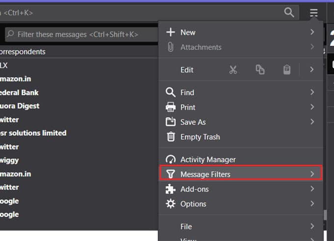 Message-Filters-Option-in-Mozilla-Thunderbird كيفية قفل جهاز الكمبيوتر Windows 10 عن بُعد من أي مكان