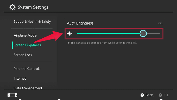 Nintendo-Switch-Auto-Brightness-Settings 12 حلاً لزيادة عمر بطارية Nintendo Switch