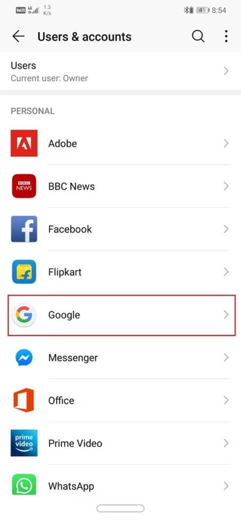 Now-select-the-Google-option-473x1024-1 10 طرق لإصلاح Google Photos لا تقوم بالنسخ الاحتياطي