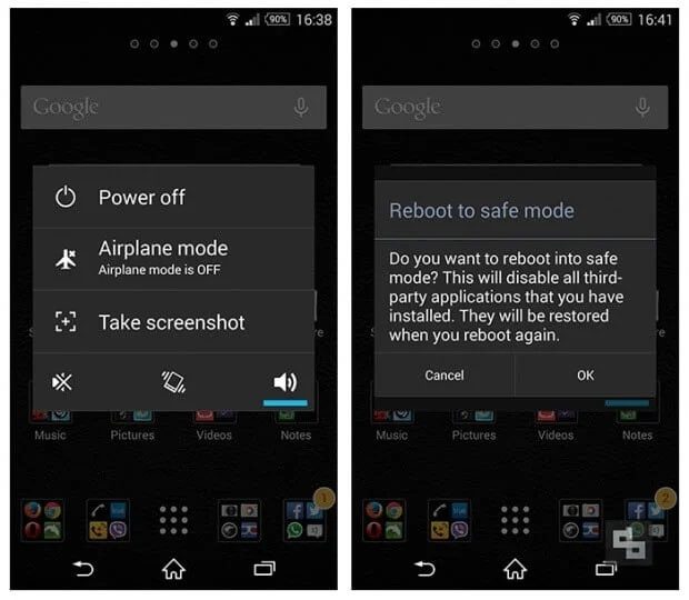 Pressing-the-power-button-until-you-see-a-pop-up-asking-you-to-reboot-in-safe-mode 8 طرق لإصلاح عدم تشغيل Wifi على هاتف Android