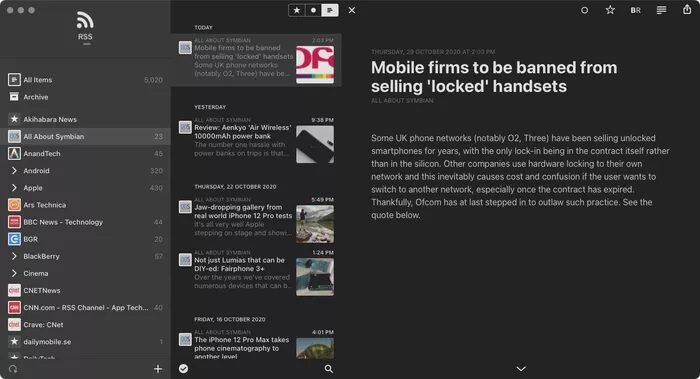 أفضل 5 تطبيقات لقارئ أخبار RSS لنظام التشغيل Mac - %categories
