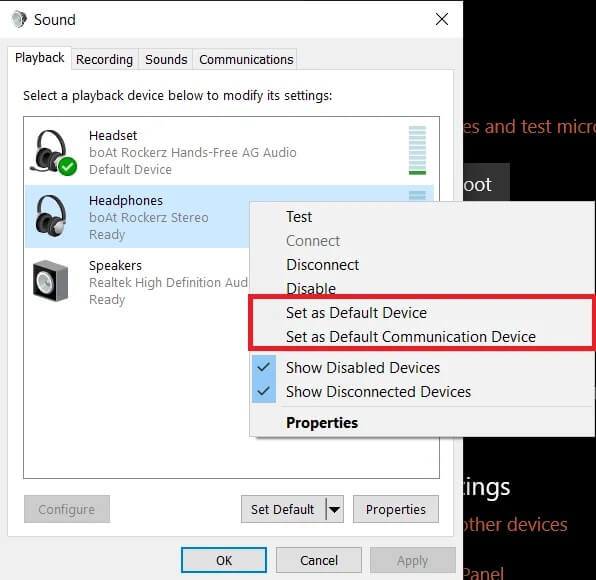 Right-click-on-your-output-device-first-select-Set-as-Default-Device-and-then-select-Set-as-Default-Communication-Device إليك طرق لإصلاح لا يمكن سماع الناس على Discord