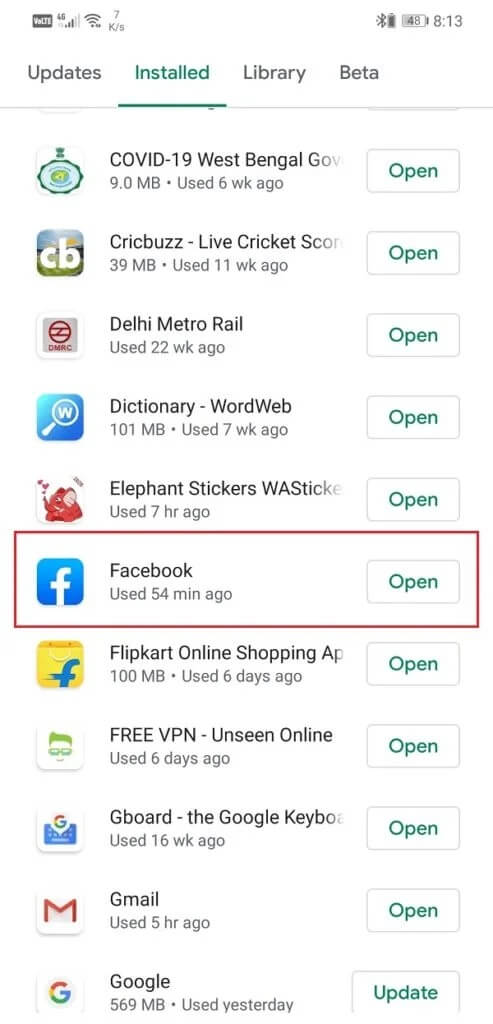 Search-for-Facebook-and-check-if-there-are-any-pending-updates-493x1024-1 إصلاح صفحة Facebook الرئيسية لا يتم تحميلها بشكل صحيح